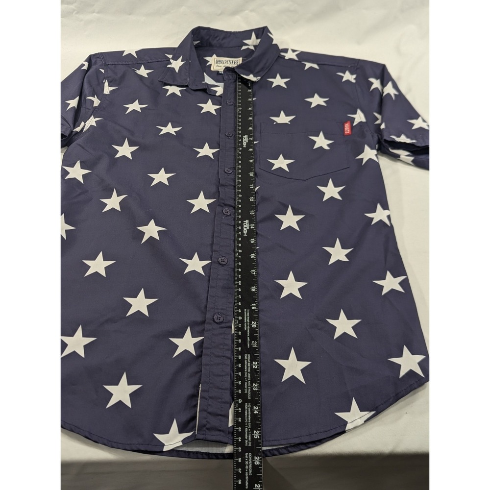 RSVLTS Shirt Mens Medium‎ Navy White Stars The Hubble Performance Patriotic USA - Picture 5 of 7